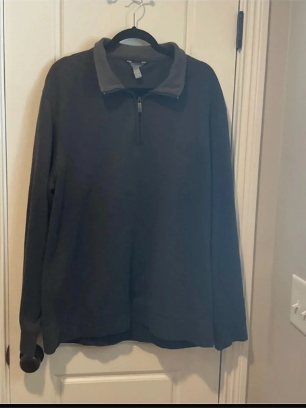 Van Heusen Quarter-Zip Pullover Sweater - Charcoal Gray - XL